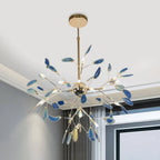 Pendant Chandelier Natural Agate Gilded Metal Warm Diffused Light