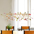 Pendant Chandelier Natural Agate Gilded Metal Warm Diffused Light
