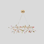 Pendant Chandelier Natural Agate Gilded Metal Warm Diffused Light
