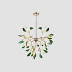 Pendant Chandelier Natural Agate Gilded Metal Warm Diffused Light