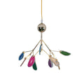 Pendant Chandelier Natural Agate Gilded Metal Warm Diffused Light