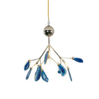 Pendant Chandelier Natural Agate Gilded Metal Warm Diffused Light