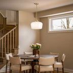 Pendant Lamp 3-Light Opal White Glass Antique Brass