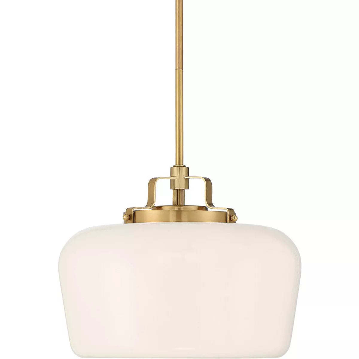 Pendant Lamp 3-Light Opal White Glass Antique Brass