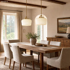 Pendant Lamp 3-Light Opal White Glass Antique Brass