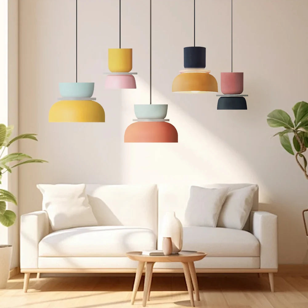 Pendant Lamp Acrylic Layered Shade Three Mode Lighting
