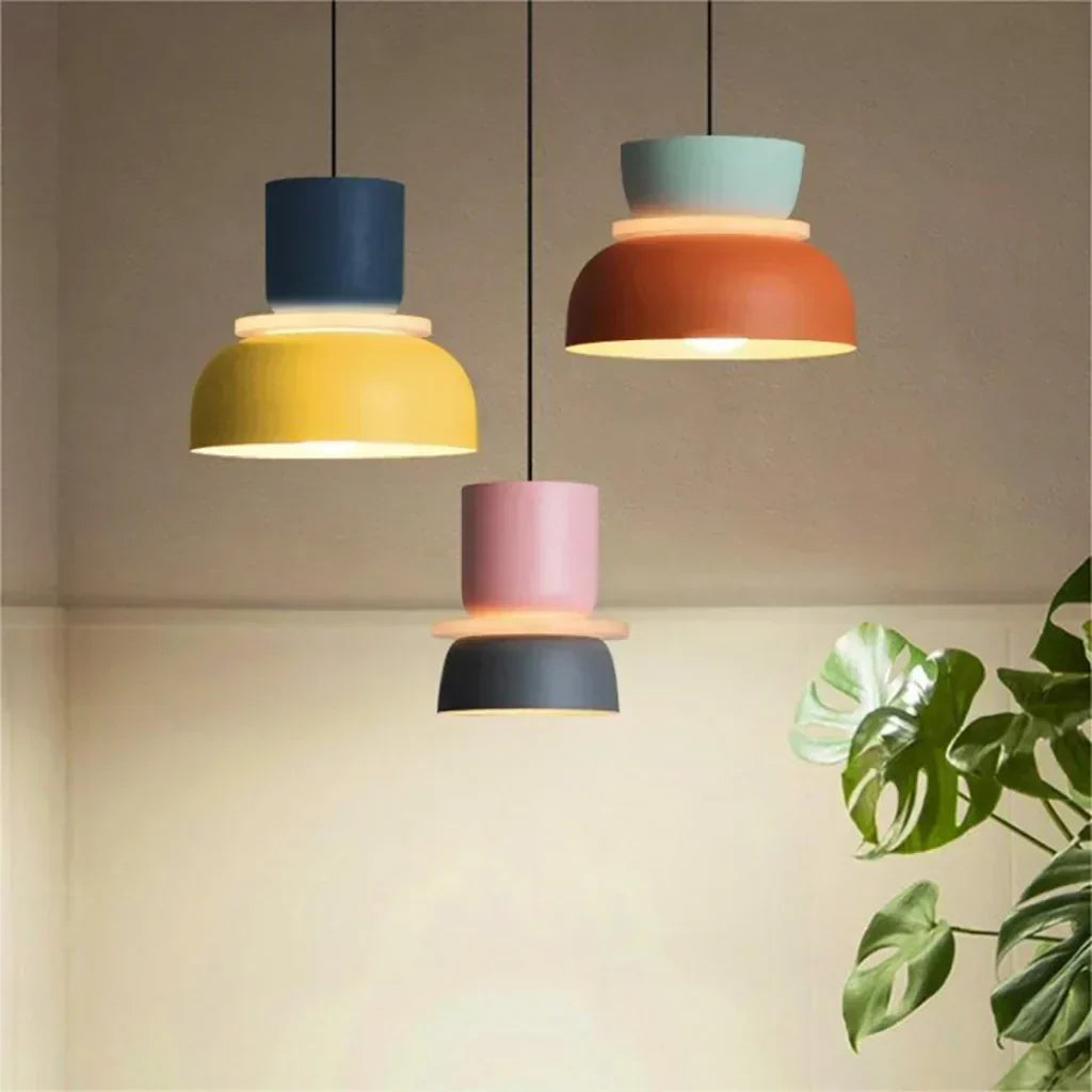 Pendant Lamp Acrylic Layered Shade Three Mode Lighting