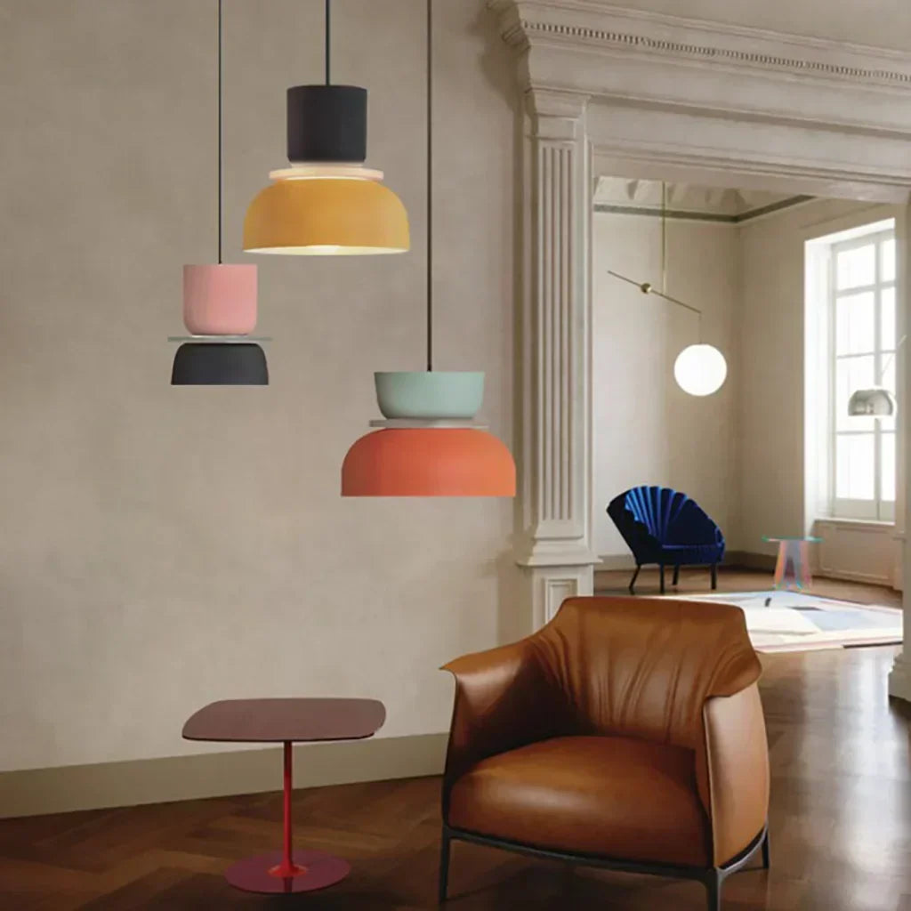 Pendant Lamp Acrylic Layered Shade Three Mode Lighting
