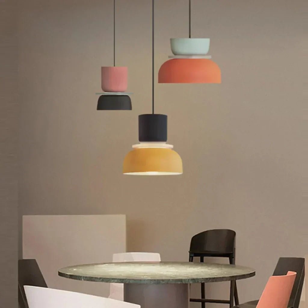 Pendant Lamp Acrylic Layered Shade Three Mode Lighting