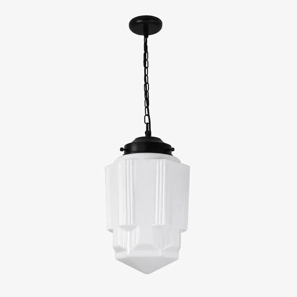 Pendant Lamp Art Deco Milk Glass Soft Diffuse Light
