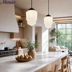 Pendant Lamp Art Deco Milk Glass Soft Diffuse Light