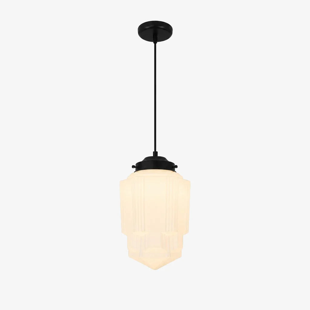 Pendant Lamp Art Deco Milk Glass Soft Diffuse Light