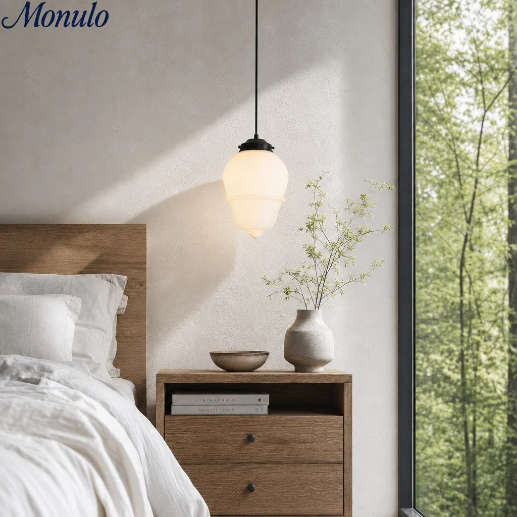 Pendant Lamp Art Deco Milk Glass Soft Diffuse Light