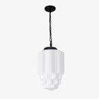 Pendant Lamp Art Deco Milk Glass Soft Diffuse Light