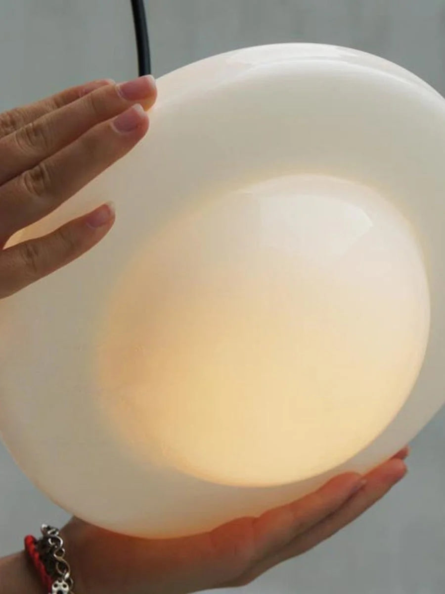 Pendant Lamp Art Deco Milk Glass Soft Diffuse Light