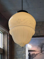 Pendant Lamp Art Deco Milk Glass Soft Diffuse Light