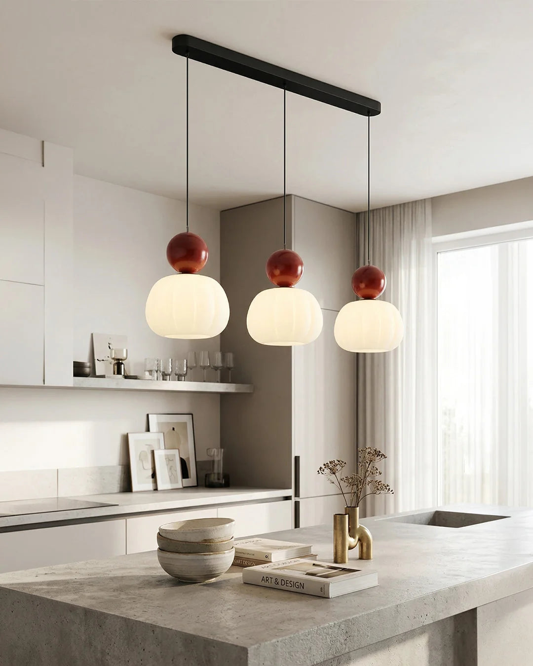 Pendant Lamp Bauhaus Geometric Metal & Glass