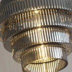 Pendant Lamp Bottle-Shaped Glass Shade Brass Finish Adjustable Cord