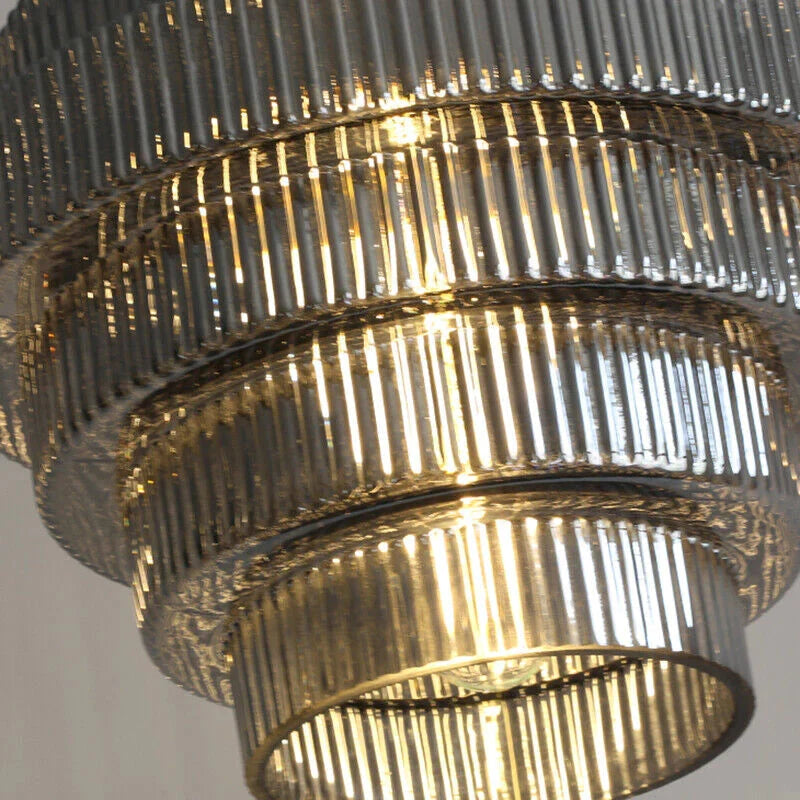 Pendant Lamp Bottle-Shaped Glass Shade Brass Finish Adjustable Cord