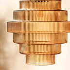 Pendant Lamp Bottle-Shaped Glass Shade Brass Finish Adjustable Cord