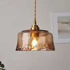 Pendant Lamp Brass Finish Amber Alabaster Shade Adjustable Chain