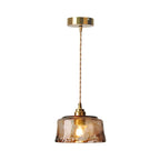 Pendant Lamp Brass Finish Amber Alabaster Shade Adjustable Chain
