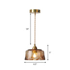 Pendant Lamp Brass Finish Amber Alabaster Shade Adjustable Chain