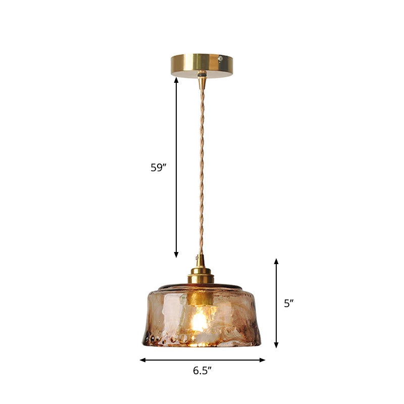 Pendant Lamp Brass Finish Amber Alabaster Shade Adjustable Chain