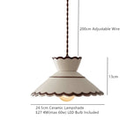 Pendant Lamp Ceramic Hand-Painted Floral Includes Bulb