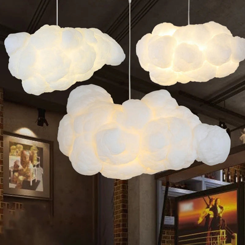 Pendant Lamp Cloud-Shaped Dual Sockets Adjustable Chain