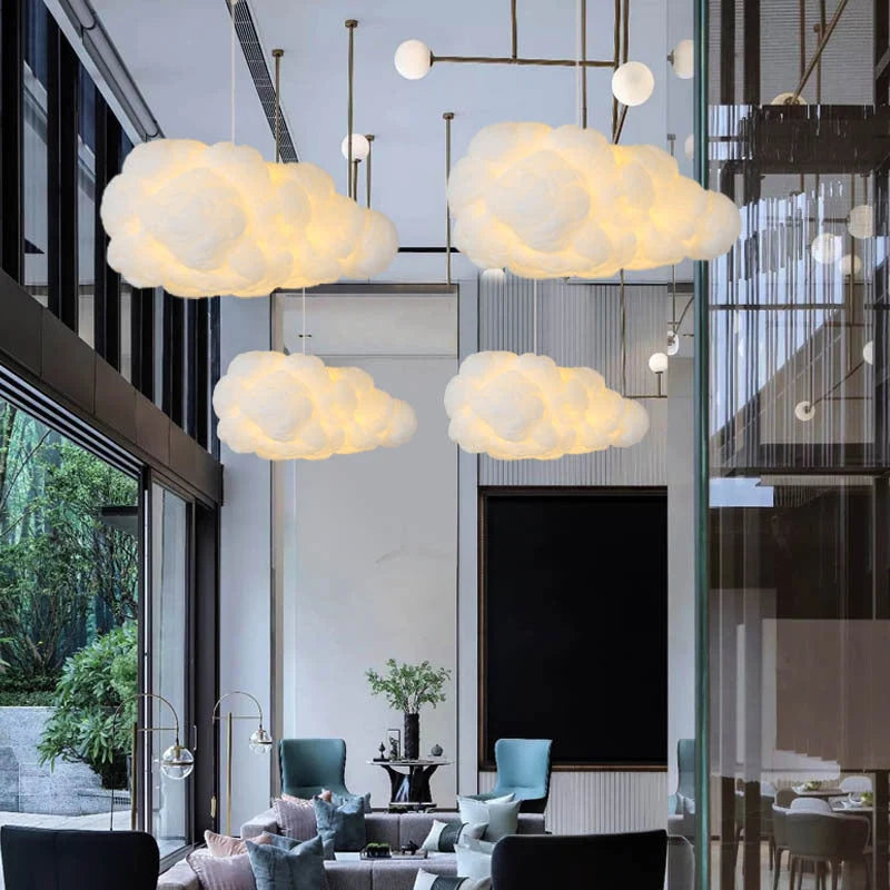 Pendant Lamp Cloud-Shaped Dual Sockets Adjustable Chain