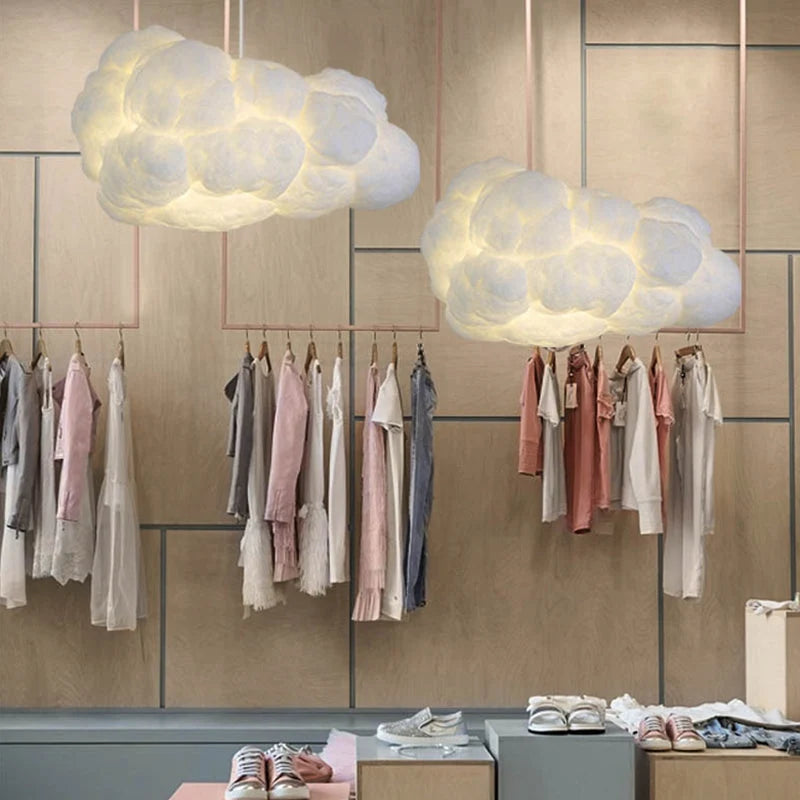 Pendant Lamp Cloud-Shaped Dual Sockets Adjustable Chain