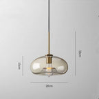 Pendant Lamp Cognac Glass Brass Finish Adjustable Cable