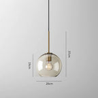 Pendant Lamp Cognac Glass Brass Finish Adjustable Cable