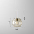Pendant Lamp Cognac Glass Brass Finish Adjustable Cable