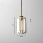 Pendant Lamp Cognac Glass Brass Finish Adjustable Cable