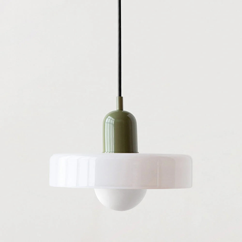 Pendant Lamp Colored Glass Adjustable Height E27 Socket
