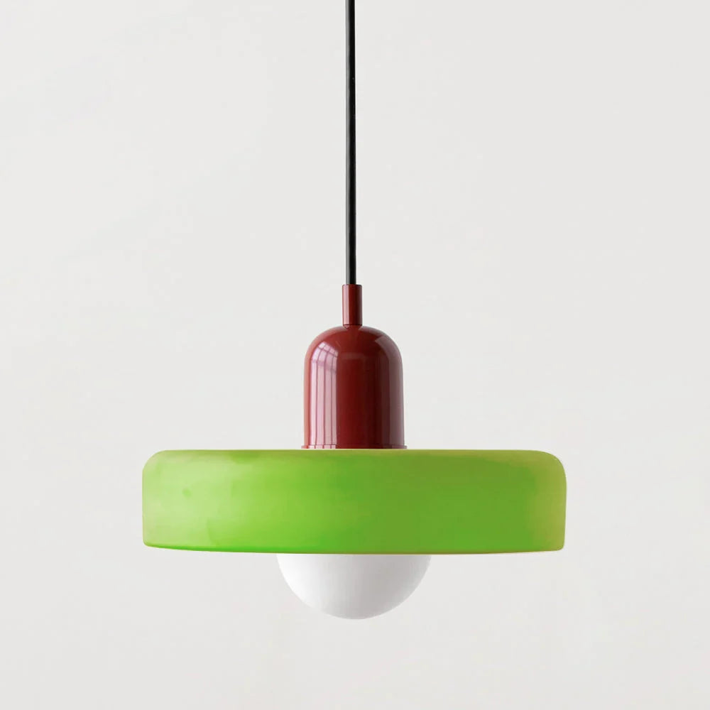 Pendant Lamp Colored Glass Adjustable Height E27 Socket
