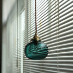 Pendant Lamp Copper Frame Glass Shade Adjustable Cord