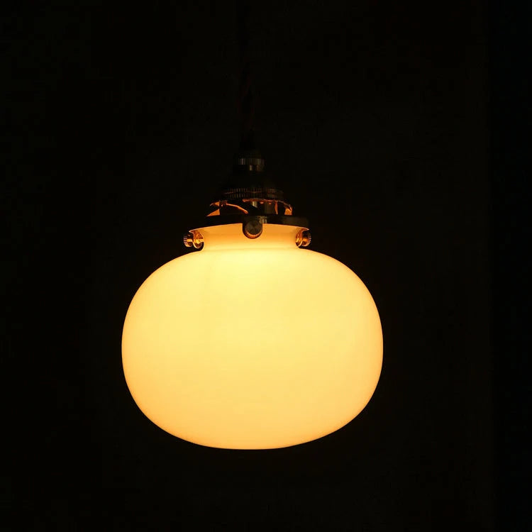 Pendant Lamp Copper Frame Glass Shade Adjustable Cord