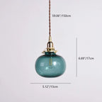 Pendant Lamp Copper Frame Glass Shade Adjustable Cord