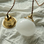 Pendant Lamp Copper Frame Glass Shade Adjustable Cord