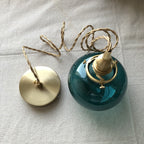 Pendant Lamp Copper Frame Glass Shade Adjustable Cord