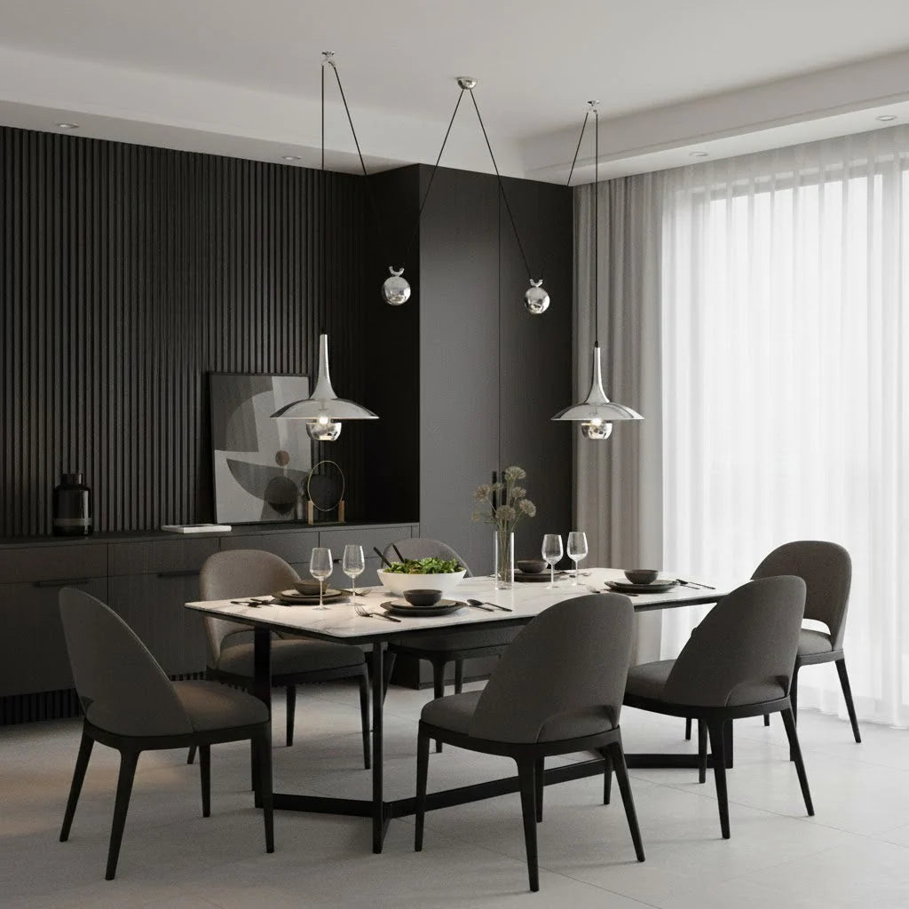 Pendant Lamp Counterweight Height Adjustable Chrome Or Gold