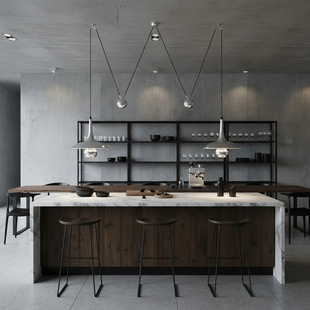 Pendant Lamp Counterweight Height Adjustable Chrome Or Gold