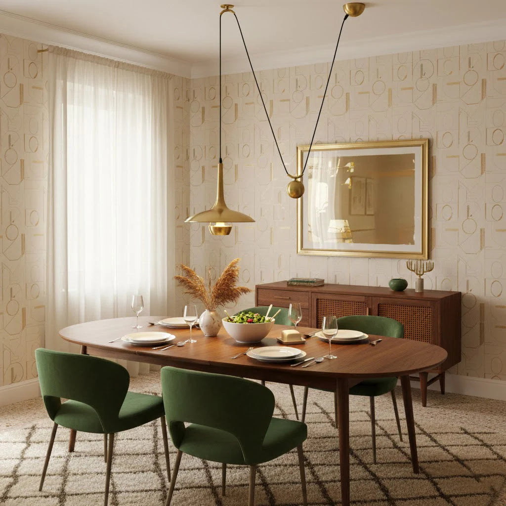 Pendant Lamp Counterweight Height Adjustable Chrome Or Gold