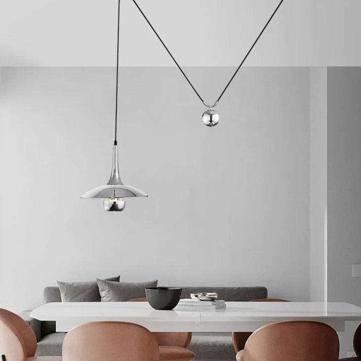 Pendant Lamp Counterweight Height Adjustable Chrome Or Gold