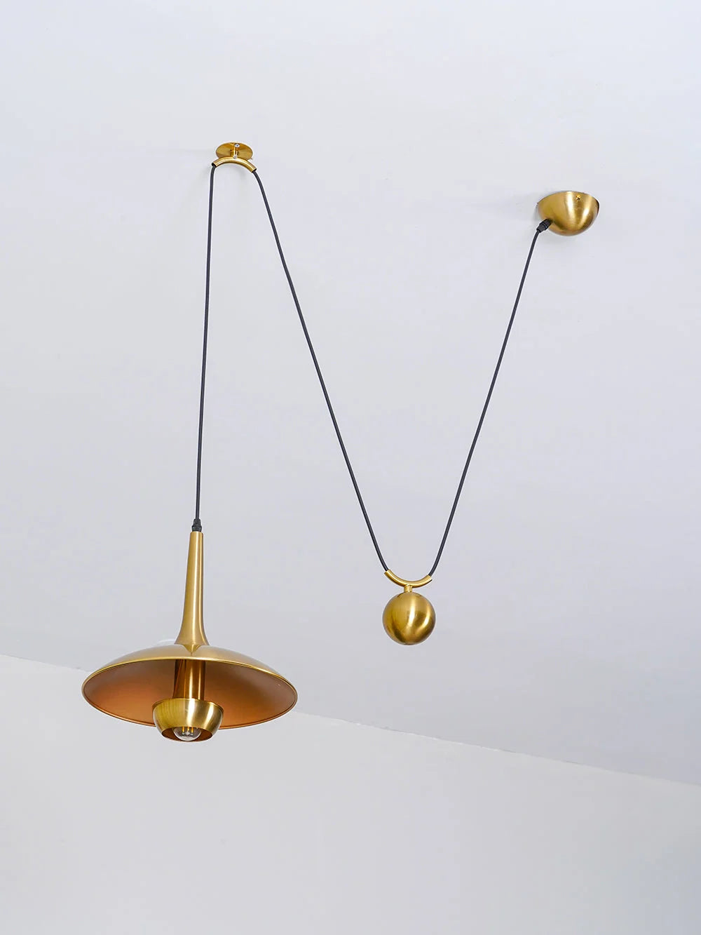 Pendant Lamp Counterweight Height Adjustable Chrome Or Gold