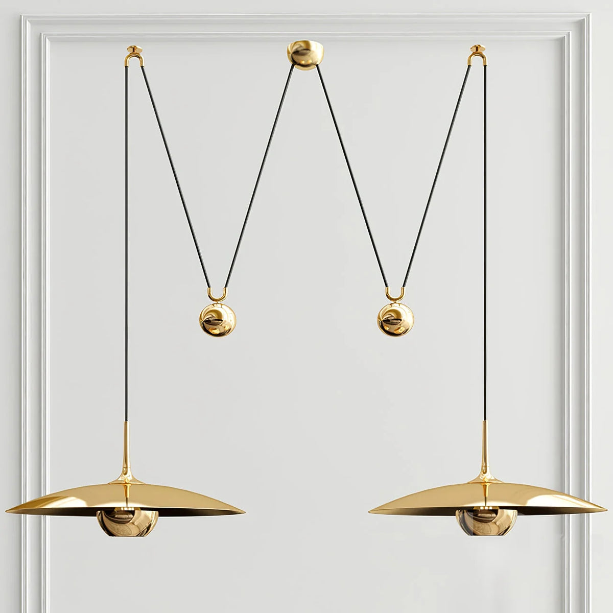 Pendant Lamp Counterweight Height Adjustable Chrome Or Gold