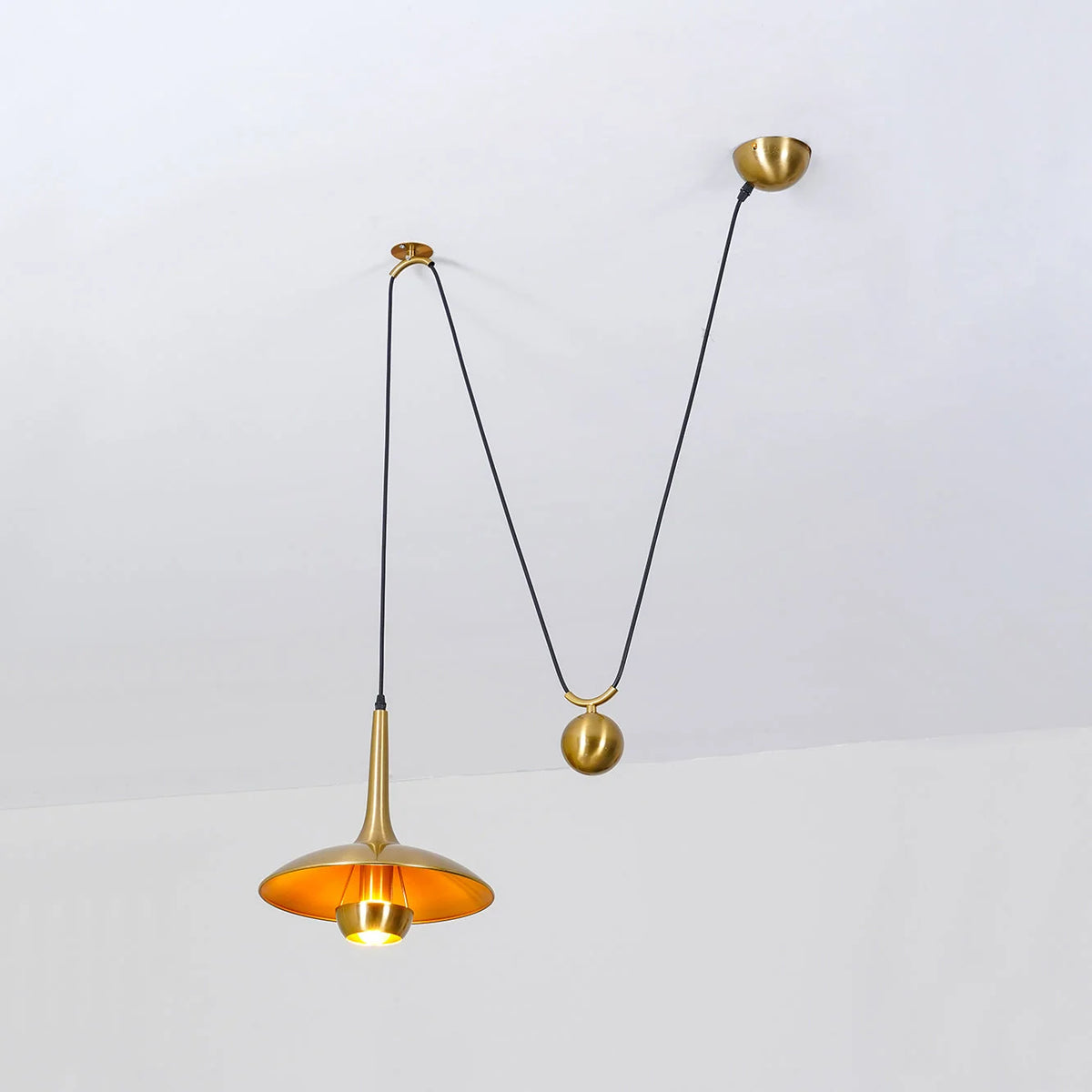 Pendant Lamp Counterweight Height Adjustable Chrome Or Gold